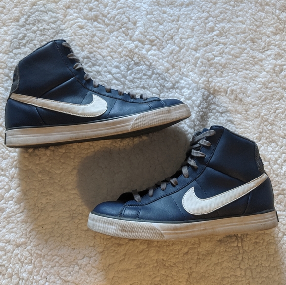navy nike high tops